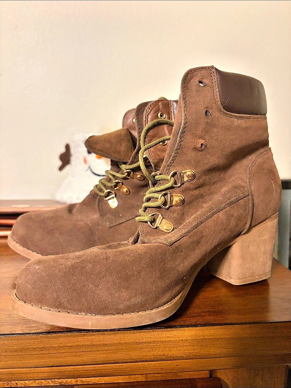Brown Lace-Up Ankle Boots